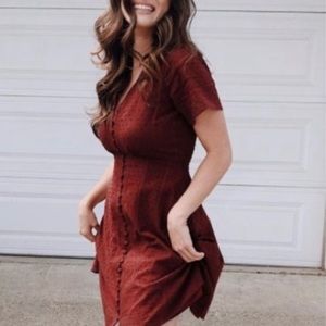 Madewell Button-Front Swing Dress in Swiss Dot